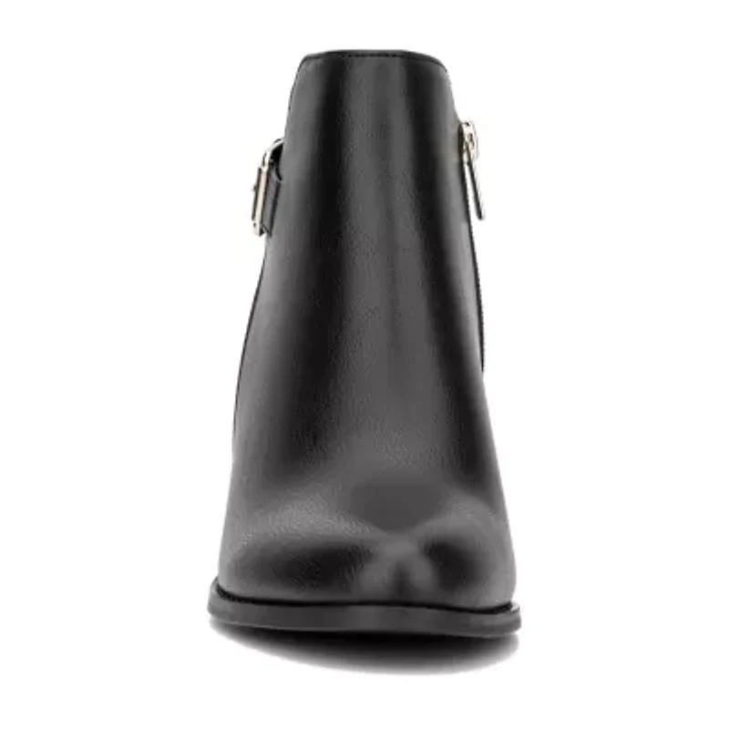New York & Company Womens Jamieie Stacked Heel Booties