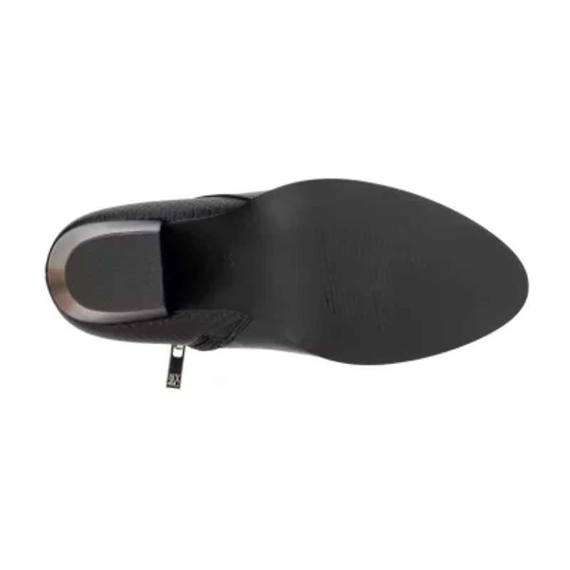 New York & Company Womens Jamieie Stacked Heel Booties