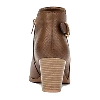 New York & Company Womens Jamieie Stacked Heel Booties