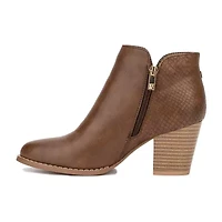 New York & Company Womens Jamieie Stacked Heel Booties