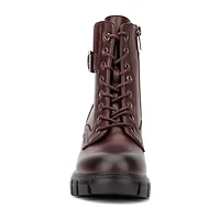 New York & Company Womens Christine Block Heel Lace Up Boots
