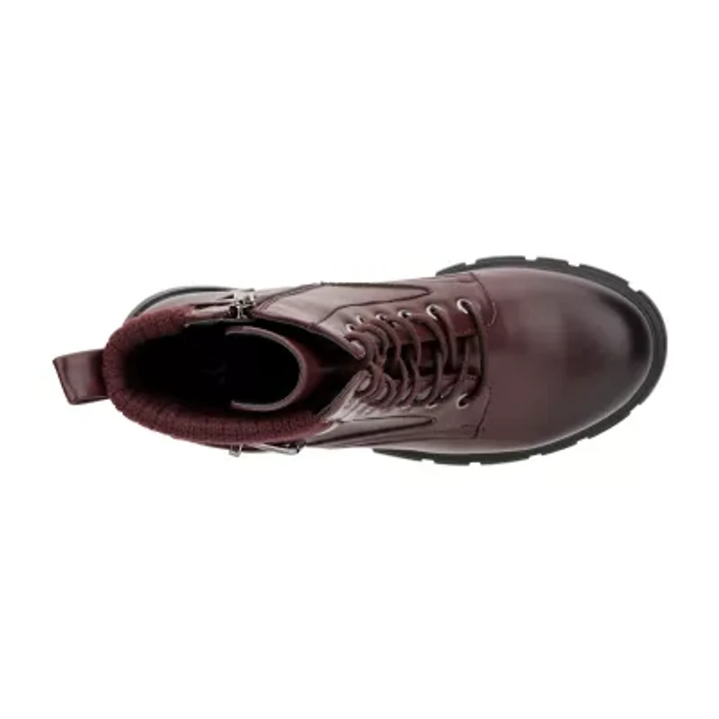 New York & Company Womens Christine Block Heel Lace Up Boots