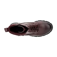 New York & Company Womens Christine Block Heel Lace Up Boots