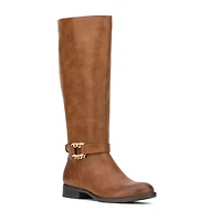 New York & Company Womens Eliza Stacked Heel Chelsea Boots
