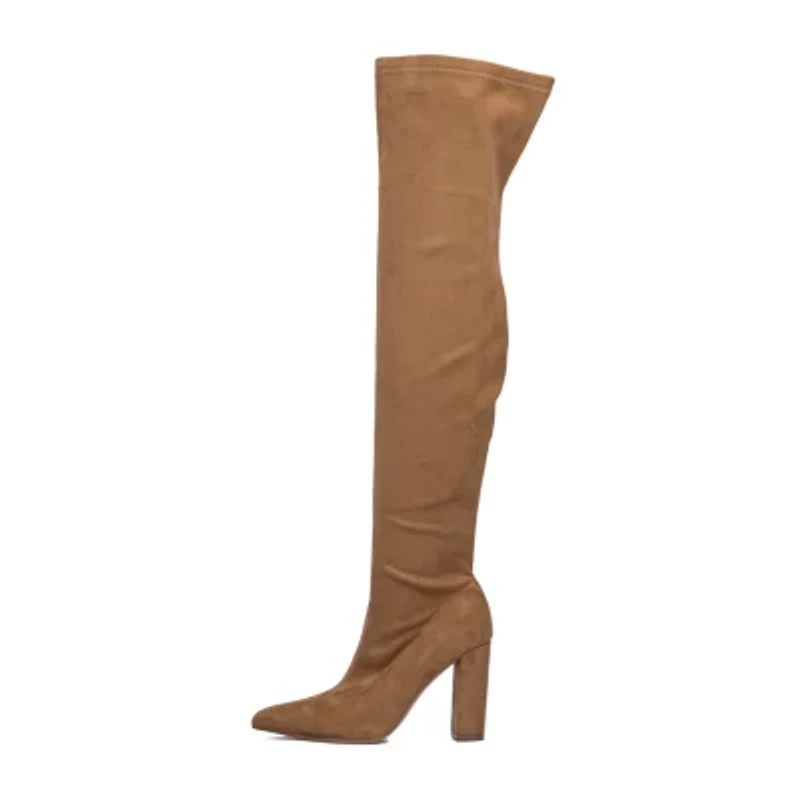 New York & Company Womens Monia Block Heel Over the Knee Boots