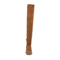 New York & Company Womens Rana Stacked Heel Over the Knee Boots