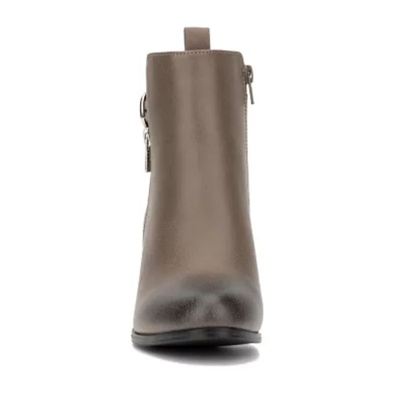 New York & Company Womens Angie Stacked Heel Booties