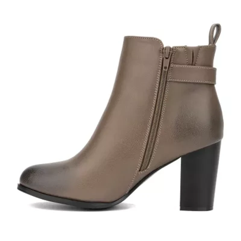 New York & Company Womens Angie Stacked Heel Booties