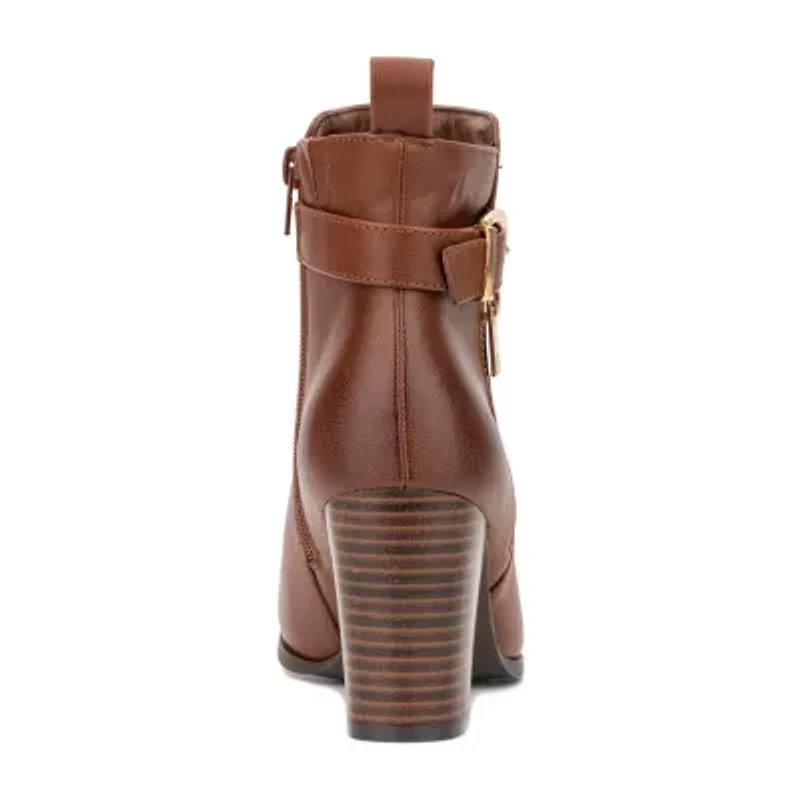 New York & Company Womens Angie Stacked Heel Booties