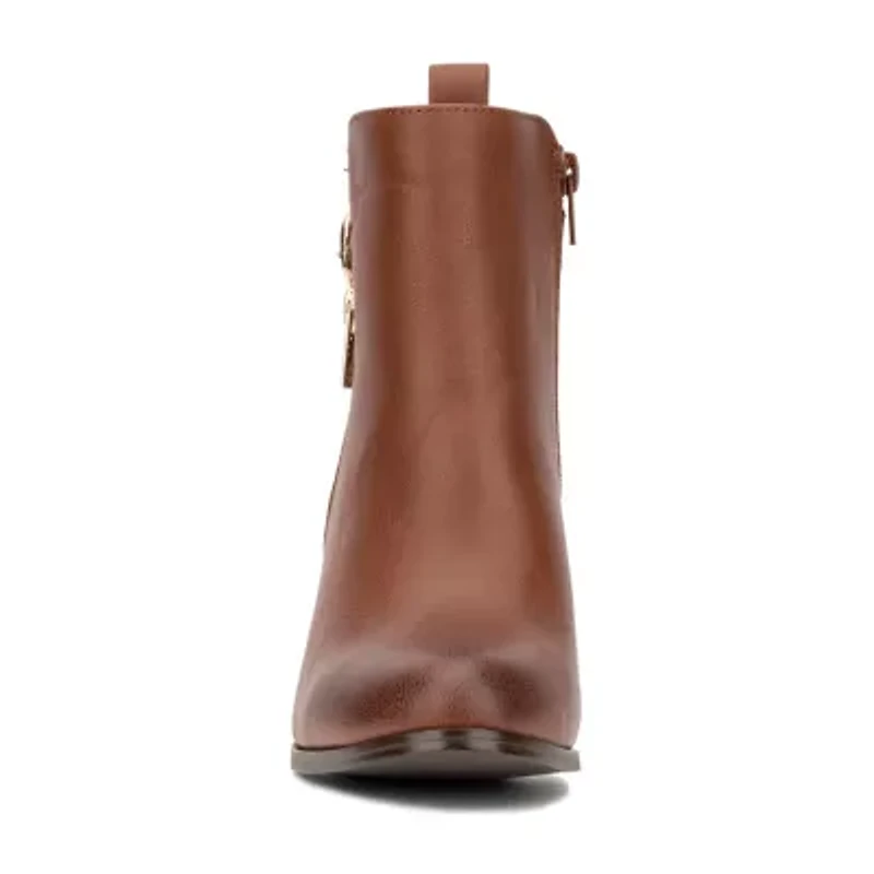 New York & Company Womens Angie Stacked Heel Booties