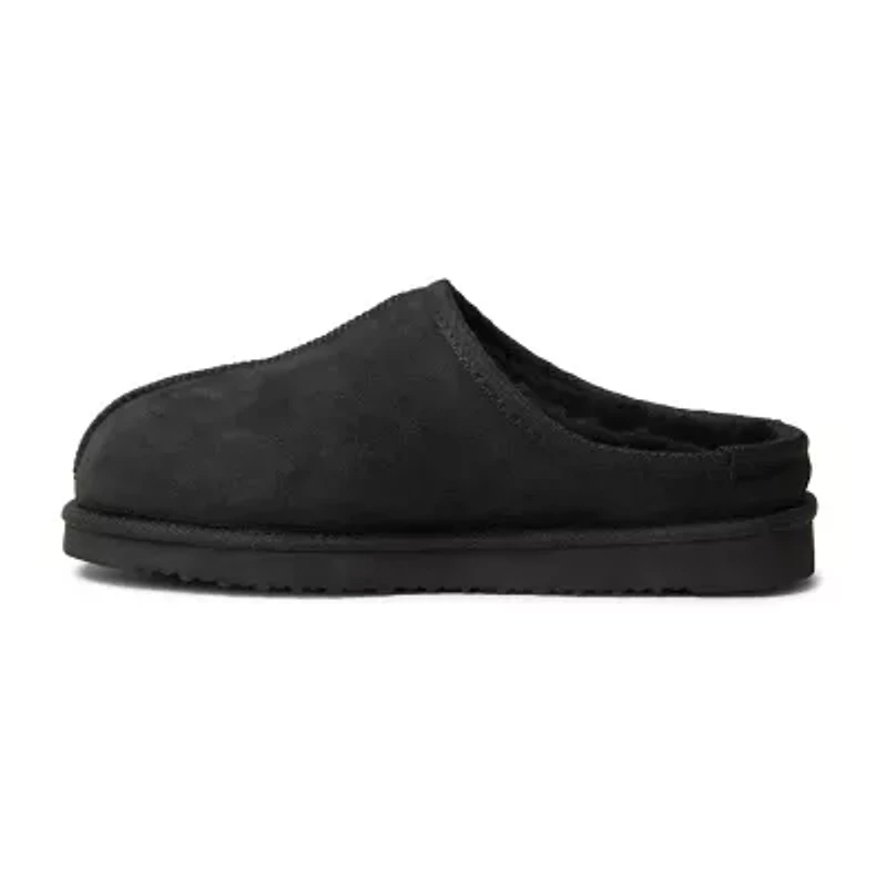 Fireside by Dearfoam’s Men's Grafton Genuine Shearling Clog With Taping Slippers