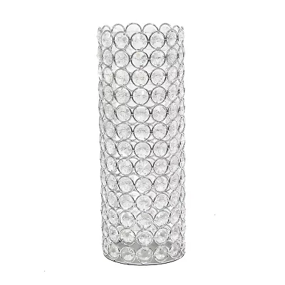 All the Rages Elegant Designs Chrome Elipse Crystal Vase