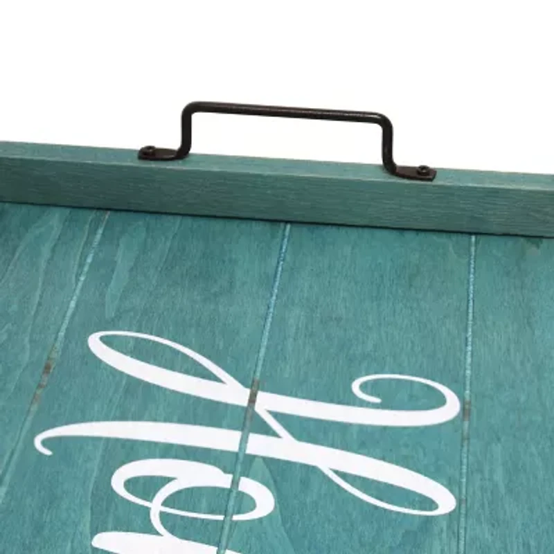 All the Rages Elegant Designs 15.5" X 12" Wood Serving Decorative Tray