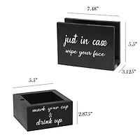 All the Rages Elegant Designs Wooden Kitchen Caddy And 1 Pair Napkin Holder