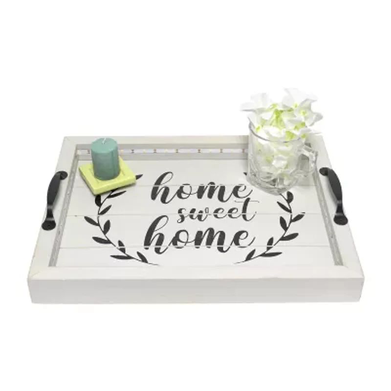 All the Rages Elegant Designs Salento Rectangular Led Decorative Tray