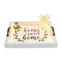 All the Rages Elegant Designs Salento Rectangular Led Decorative Tray