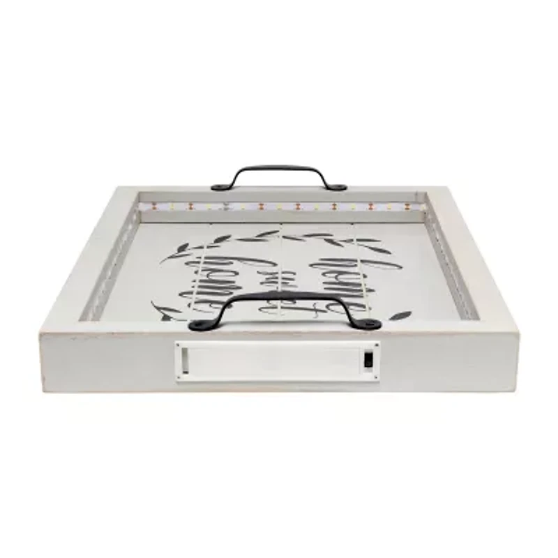 All the Rages Elegant Designs Salento Rectangular Led Decorative Tray