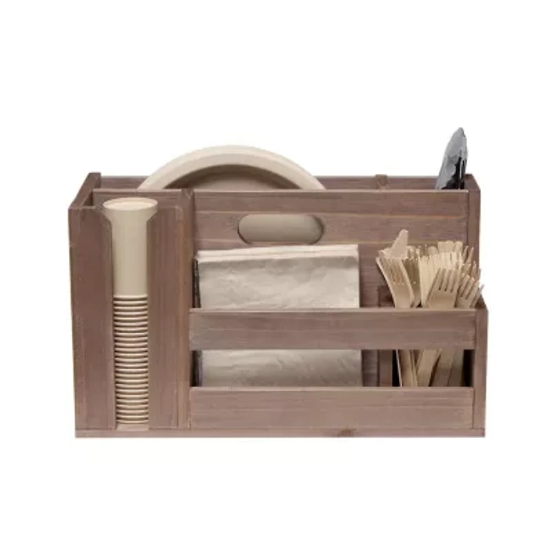 All the Rages Elegant Designs Wood Flatware Utensil Holder