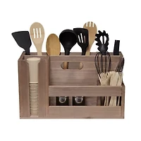 All the Rages Elegant Designs Wood Flatware Utensil Holder
