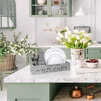 All the Rages Elegant Designs 17" Wooden Countertop Utensil Holder