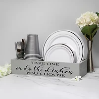 All the Rages Elegant Designs 17" Wooden Countertop Utensil Holder