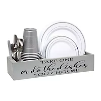 All the Rages Elegant Designs 17" Wooden Countertop Utensil Holder