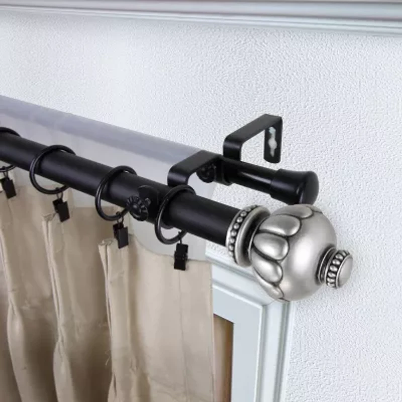 Rod Desyne Selma 1" Adjustable Double Curtain