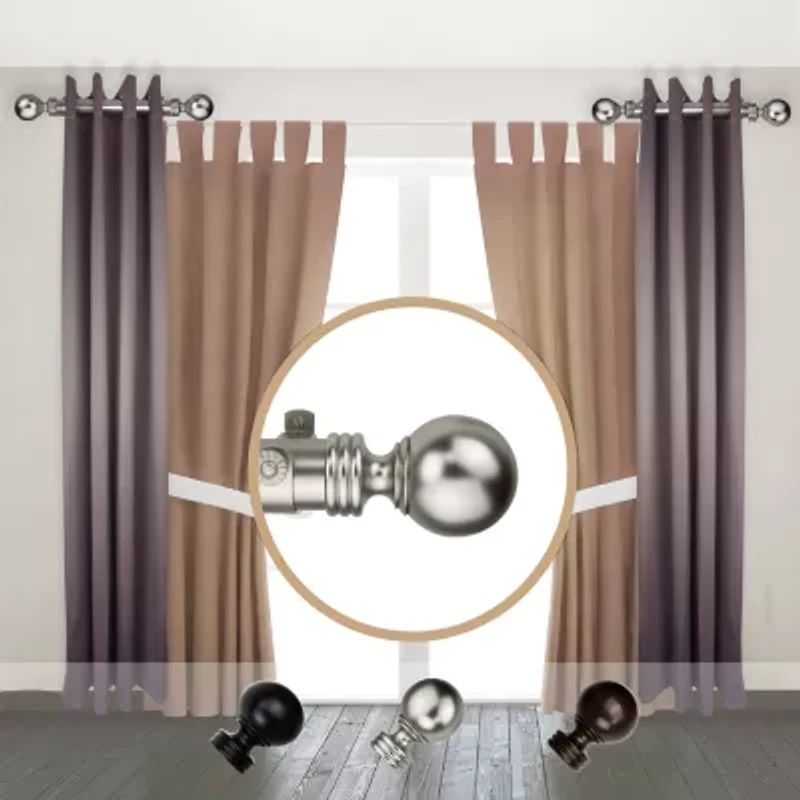 Rod Desyne (Set Of 2) Sphere Side 1 1/2 Adjustable Curtain