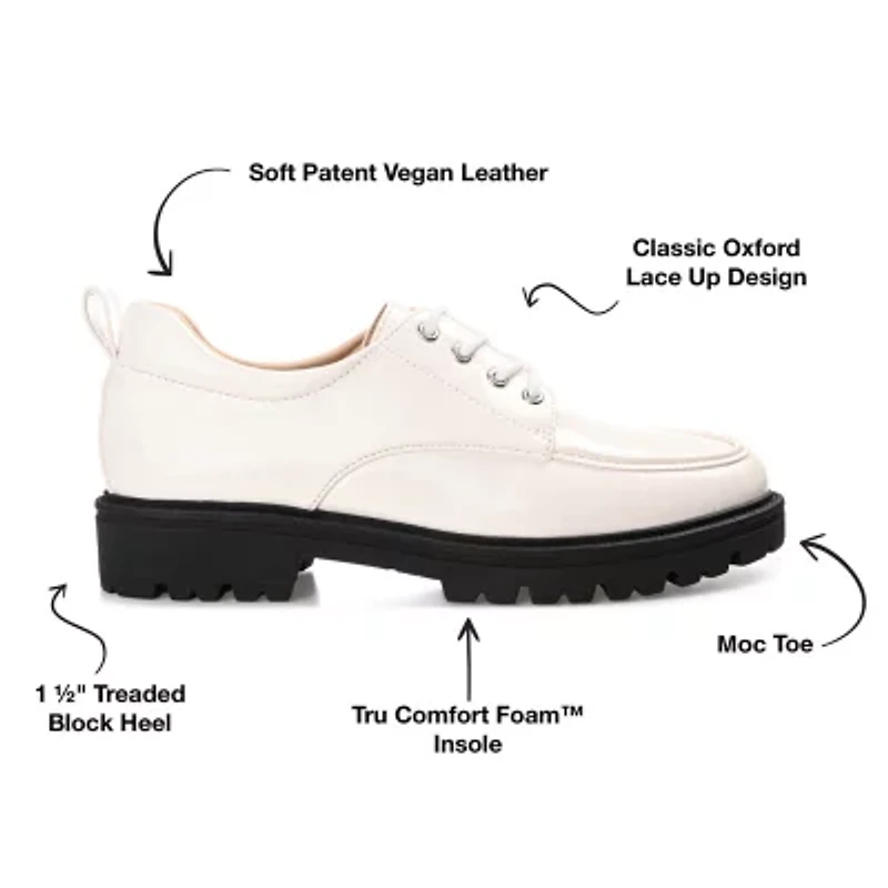 Journee Collection Zina-Wd Womens Moc Closed Toe Oxford Shoes Wide Width