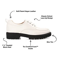 Journee Collection Zina-Wd Womens Moc Closed Toe Oxford Shoes Wide Width