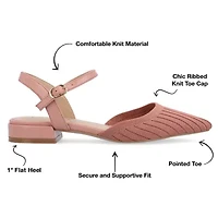Journee Collection Ansley-Wd Womens Pointed Closed Toe Mary Jane Shoes Wide Width