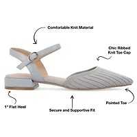 Journee Collection Ansley-Wd Womens Pointed Closed Toe Mary Jane Shoes Wide Width