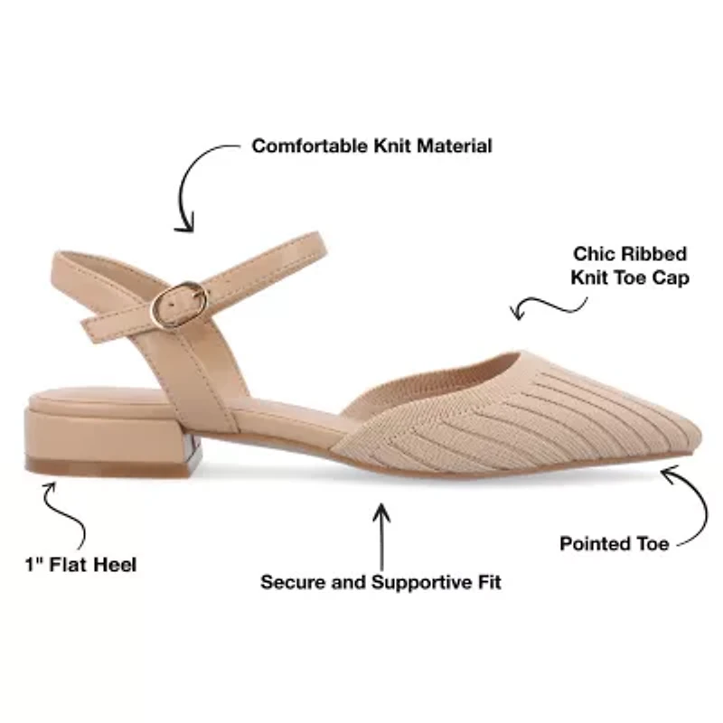 Journee Collection Ansley-Wd Womens Pointed Closed Toe Mary Jane Shoes Wide Width
