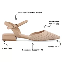 Journee Collection Ansley-Wd Womens Pointed Closed Toe Mary Jane Shoes Wide Width
