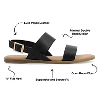 Journee Collection Womens Lavine Slingback Strap Flat Sandals