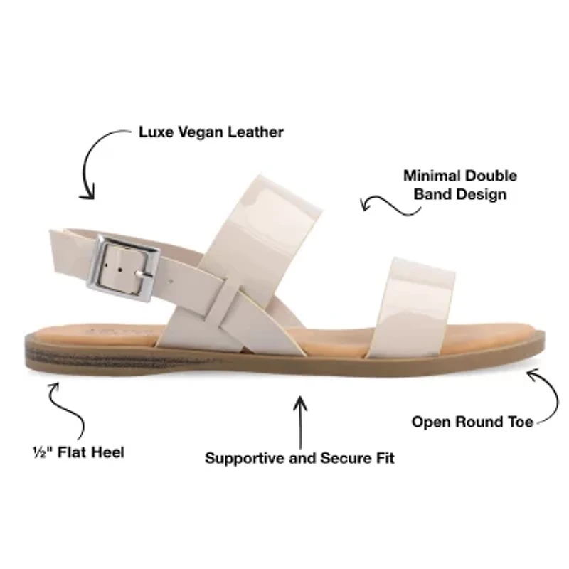 Journee Collection Womens Lavine Slingback Strap Flat Sandals