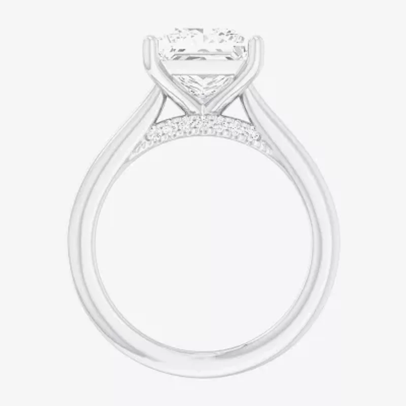 Solitaire Ring (G-H / Si1-Si2) Womens 2 CT. T.W. Lab Grown White Diamond 14K Gold Princess Engagement