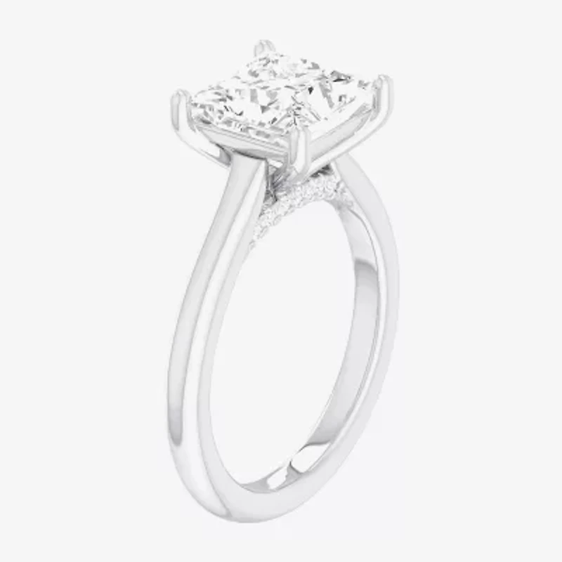 Solitaire Ring (G-H / Si1-Si2) Womens 2 CT. T.W. Lab Grown White Diamond 14K Gold Princess Engagement