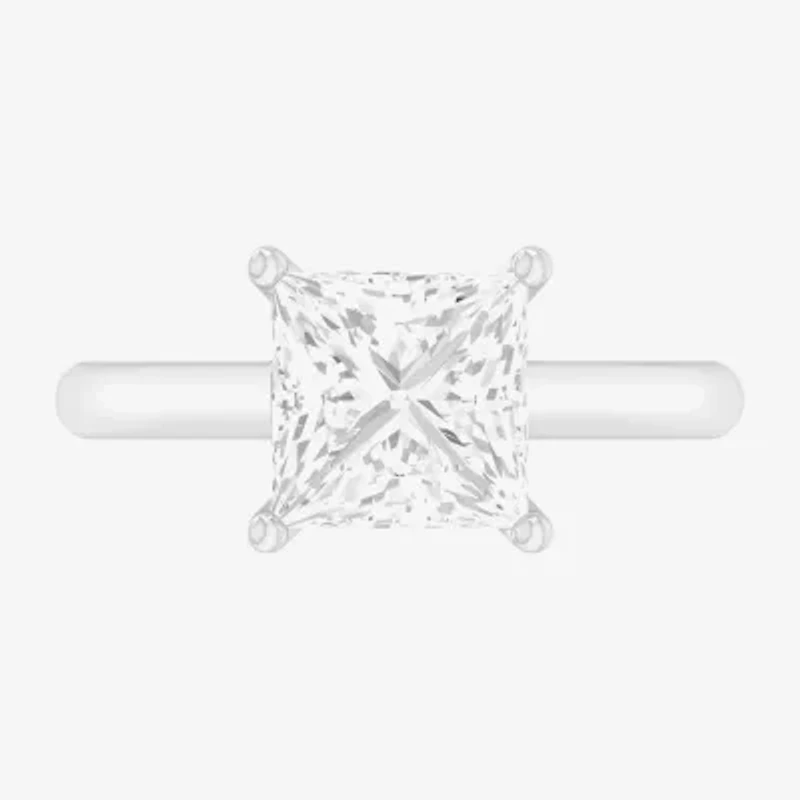 Solitaire Ring (G-H / Si1-Si2) Womens 2 CT. T.W. Lab Grown White Diamond 14K Gold Princess Engagement