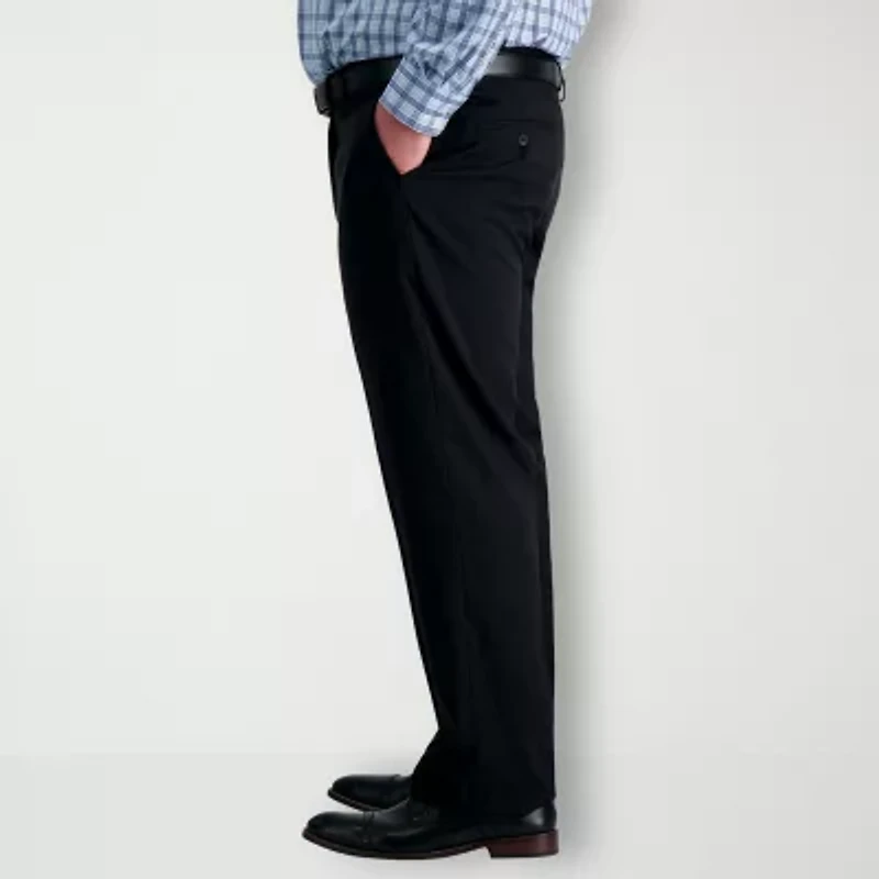 Haggar Premium Comfort Mens Waistband Straight Fit Big and Tall Dress Flat Front Pant