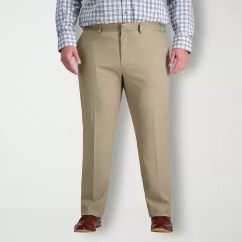 Haggar Premium Comfort Mens Waistband Straight Fit Big and Tall Dress Flat Front Pant