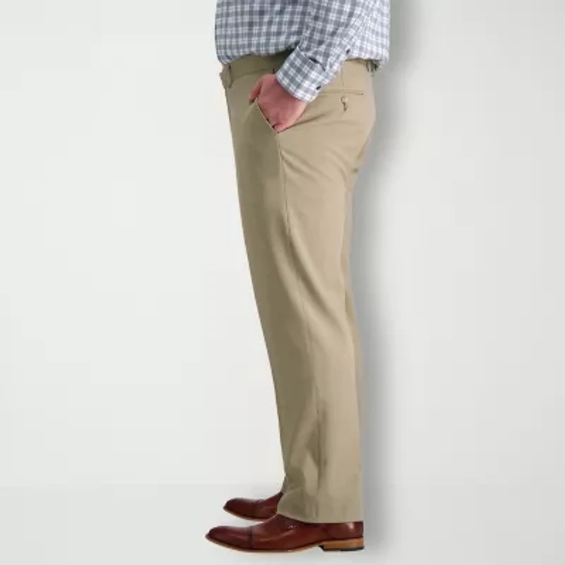Haggar Premium Comfort Mens Waistband Straight Fit Big and Tall Dress Flat Front Pant