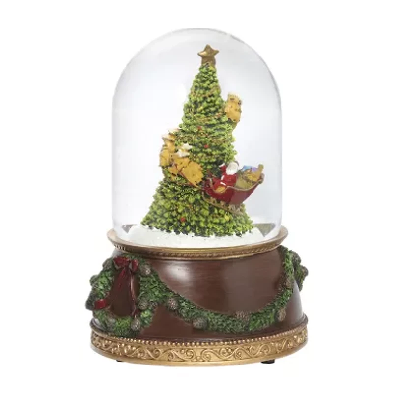 Roman 7.75" Musical Santa Dome Plays Music Christmas Tabletop Decor