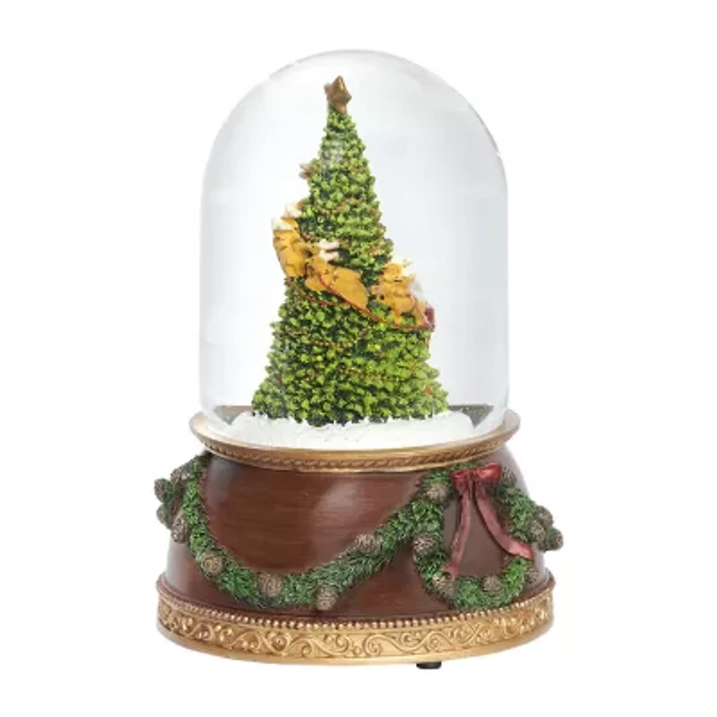 Roman 7.75" Musical Santa Dome Plays Music Christmas Tabletop Decor