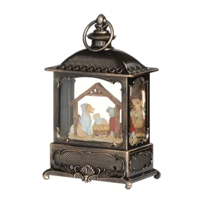 Roman 8.75" Led Canine Lantern Lighted Christmas Tabletop Decor