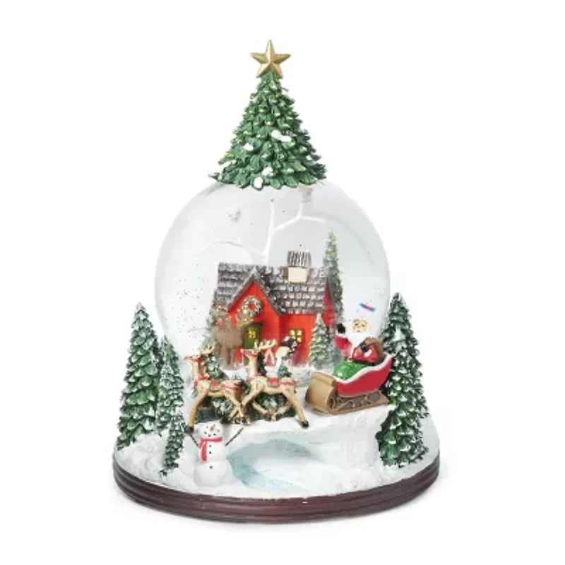 Roman 9.2" Led Swirl Cabin Dome Lighted Christmas Tabletop Decor