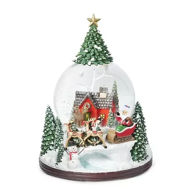 Roman 9.2" Led Swirl Cabin Dome Lighted Christmas Tabletop Decor