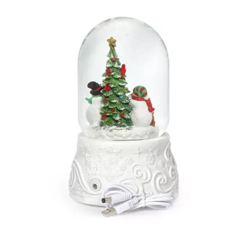 Roman 8" Led Dome Snowmen & Tree Lighted Christmas Tabletop Decor