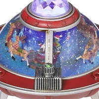 Roman 8.75" Led Ufo Ship Lighted Christmas Tabletop Decor