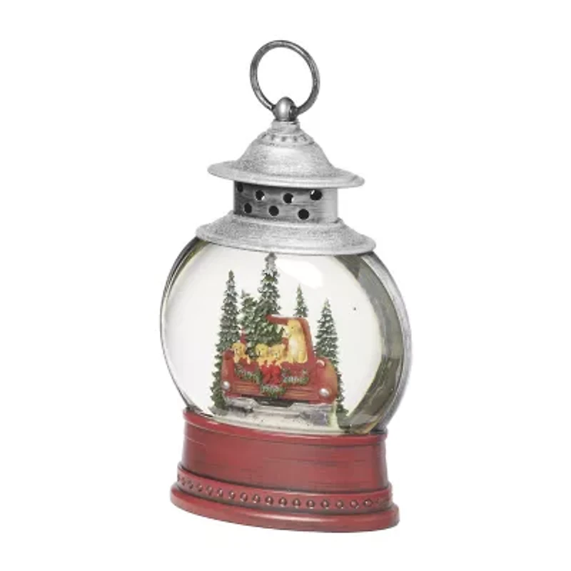 Roman 10" Led Lantern Dogs In Truck Lighted Christmas Tabletop Decor